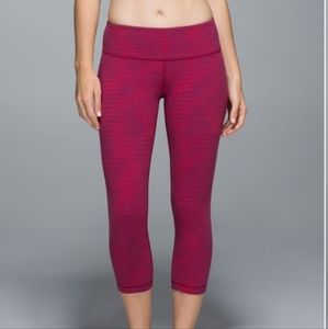 Lululemon Wunder Under Crop II - Color: Space Dye Flaming Tomato Size 2
